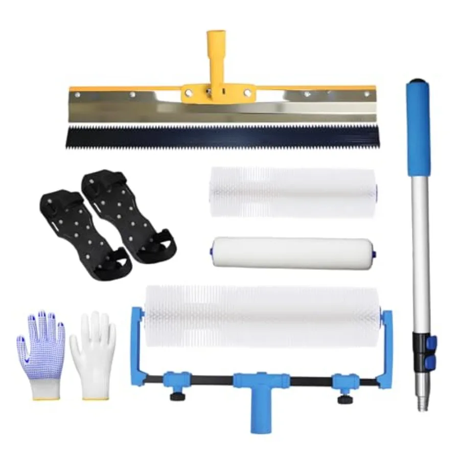

【Spot goods】Self-Leveling Cement Tool Kit 18-Inch Spike Roller with Extension Pole Paint Roller Epoxy Floor Shoes Spikes Floor