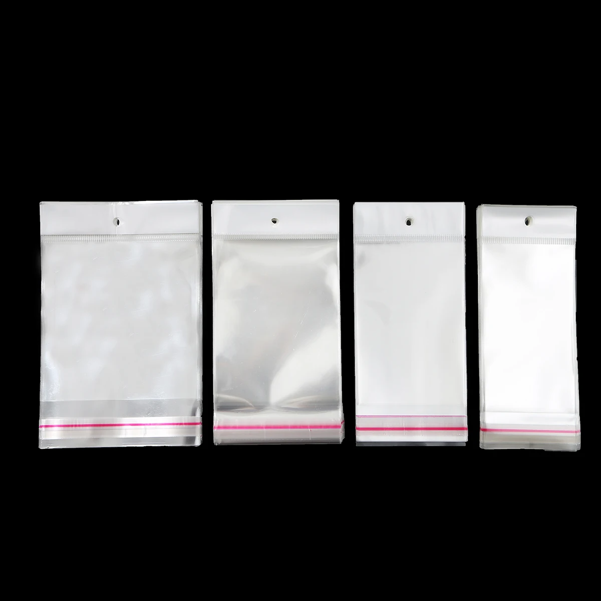 100 Stück transparente OPP-Beutel in verschiedenen Größen mit Loch, selbstklebend, durchsichtiger Kunststoff, selbstklebende Zellophanbeutel, Lebensmittelaufbewahrung, Geschenkpaket – Detail 7