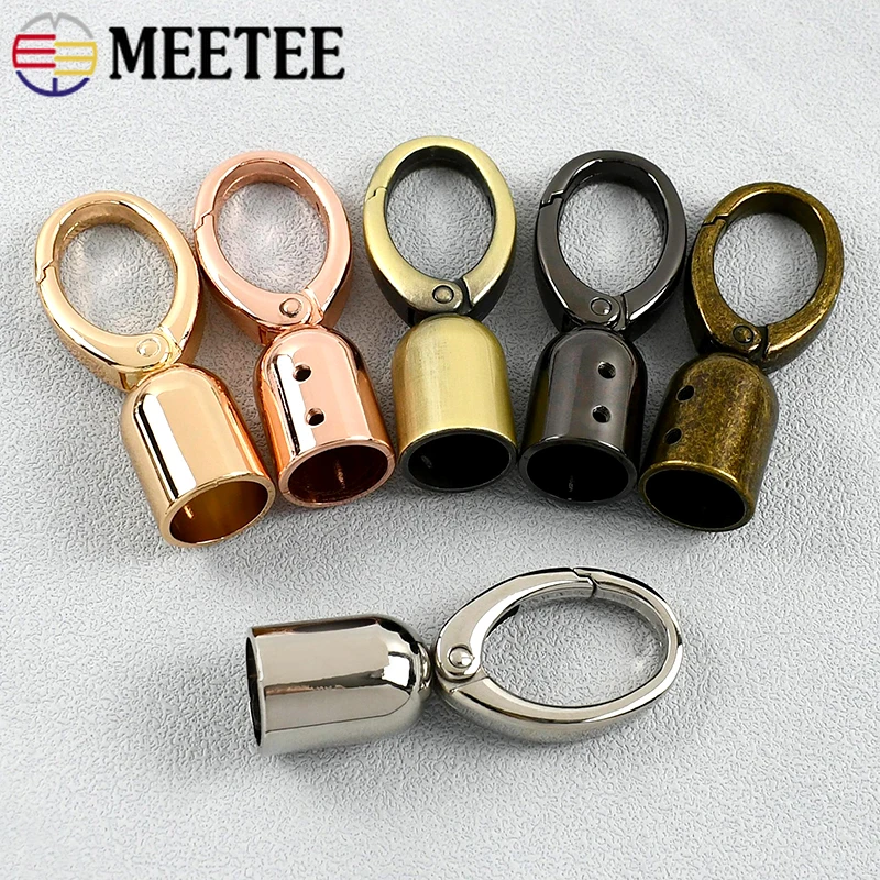 

2/4/10Pcs Meetee 15mm Metal Swivel Lobster Buckle Tassel End Stopper Handbag Hanger Connector Cap Cord Lock Hardware Accessories
