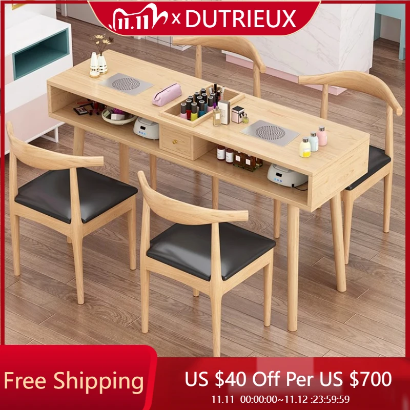

Simple Aesthetic Manicure Table Wooden Waterproof Salon Organizer Nail Desk Cheap High Quality Tavolo Per Unghie Salon Furniture