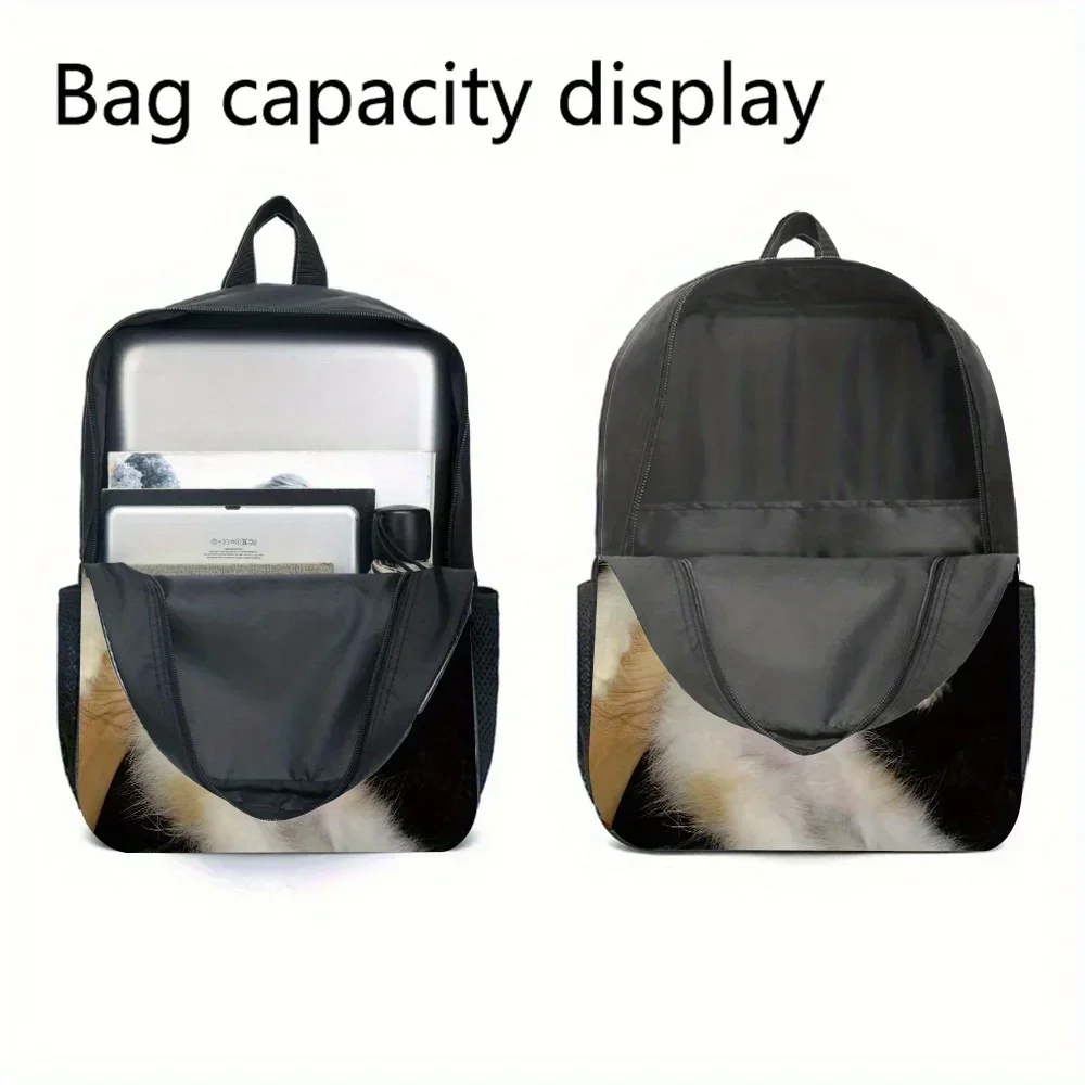 Custom Bag Cat Meme 3pcs Backpack Set, Includes Large Capacity Casual Double Shoulder Backpack, Pencil Bag And Messenger Bag, El