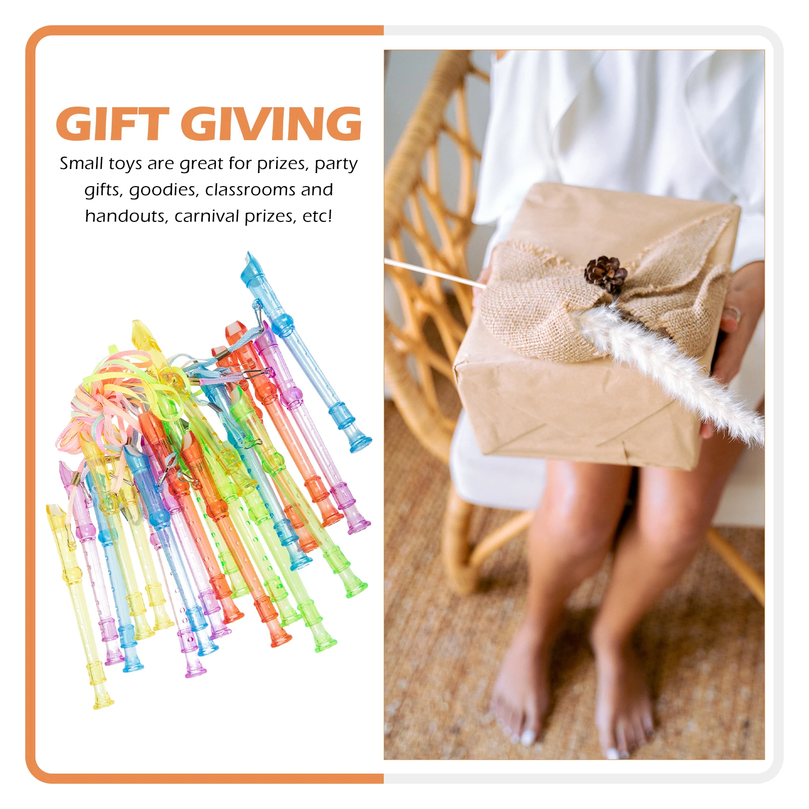 

20 Pcs Small Mini Flute Instruments Recorders Major Clarinet Musical for Children