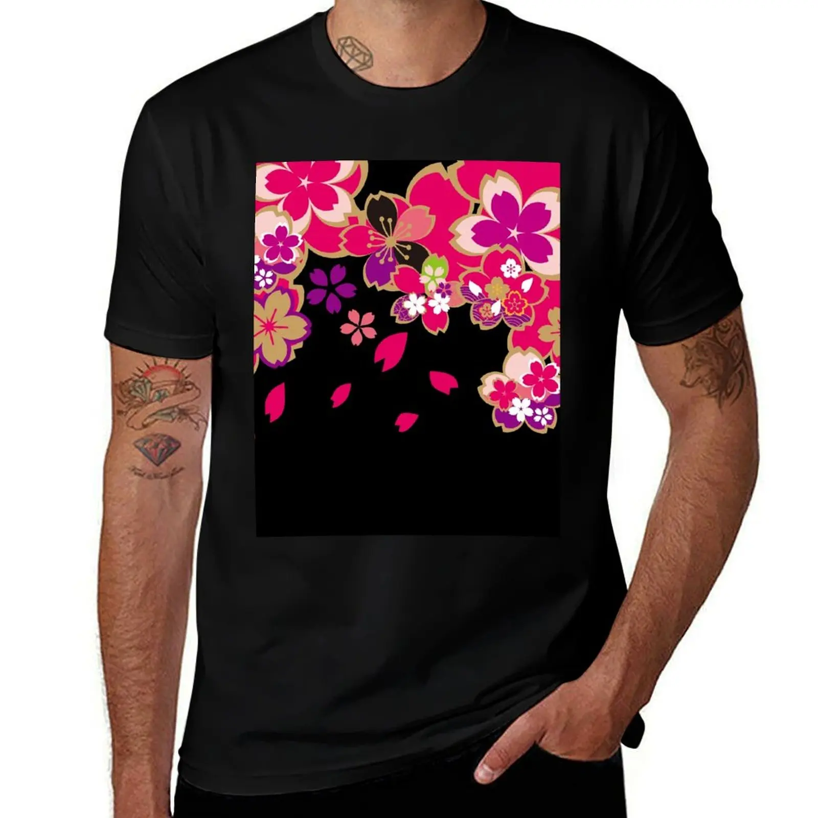 

Beautiful cherry blossoms of Japan　3 T-Shirt man t shirt vintage plus size men clothing