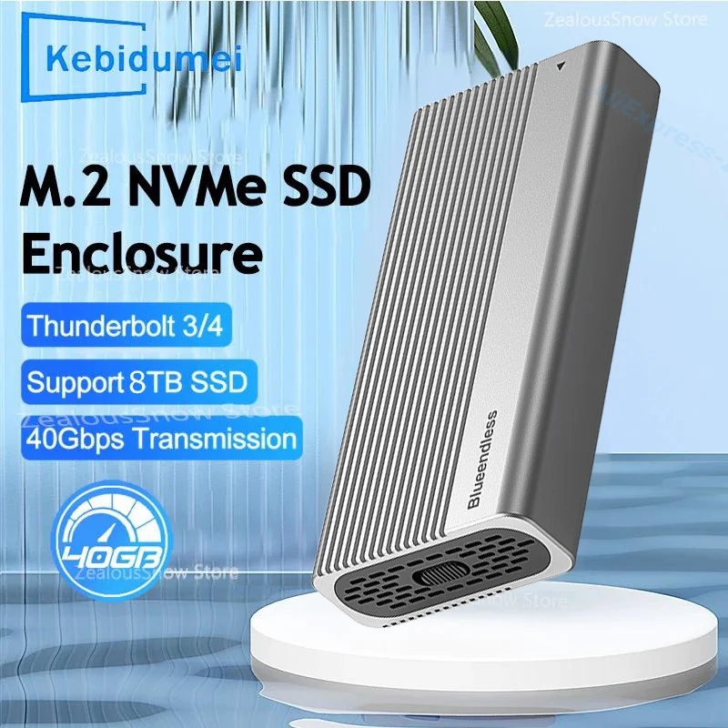 

Корпус NVMe SSD 40 Гбит/с, адаптер M.2 — USB4.0 для Type-C, размер 2280 M.2 NVME PCIE, встроенный охлаждающий жилет, алюминиевый корпус
