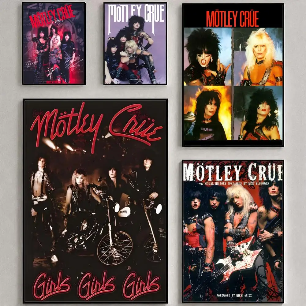 Pôster da banda M-Motley C-Crue, arte HD, à prova d'água, parede adesiva, decoração de casa (sala de estar, quarto, bar), estética