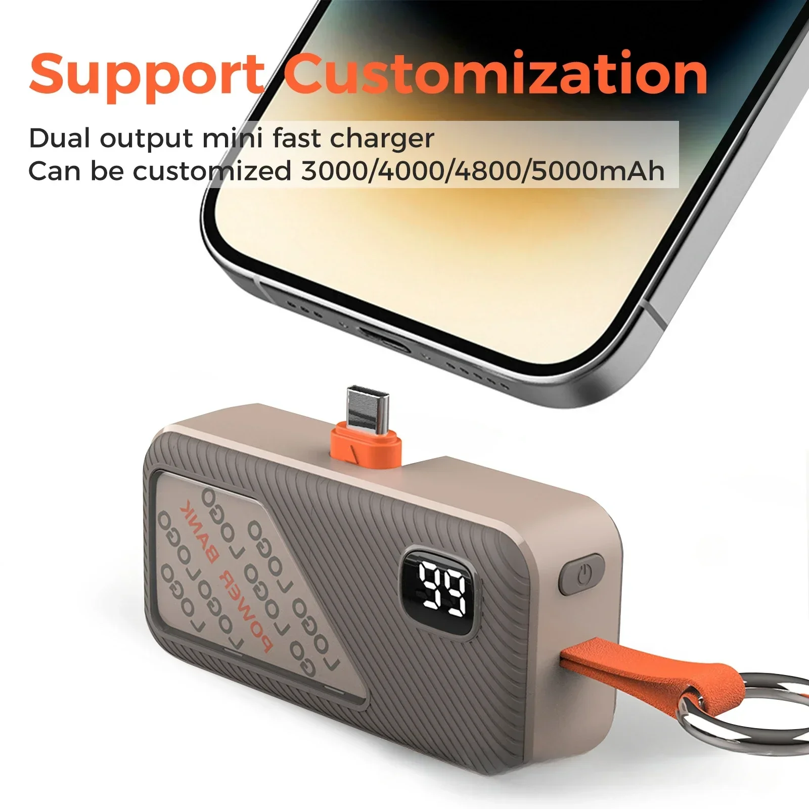 5000mAh Portable Power Bank Capsule Power Bank Fast Charging Large Capacity Compact and Portable Portable Charger