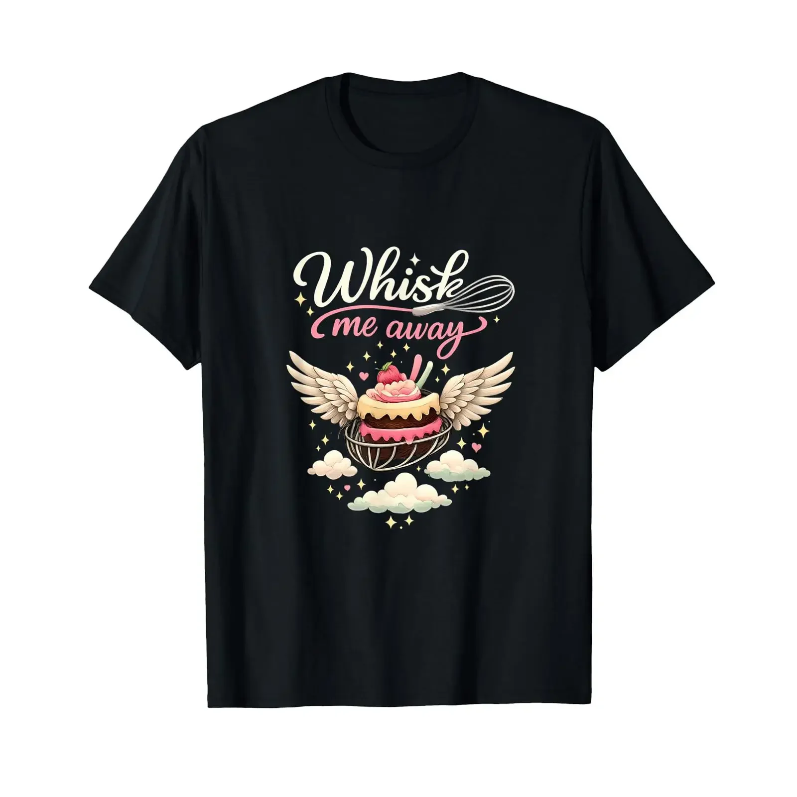 Whisk Me Away Baking Wings Cake T Shirt vintage Washed homme Breathable Stretched designer clothes Versatile graphic streetwear