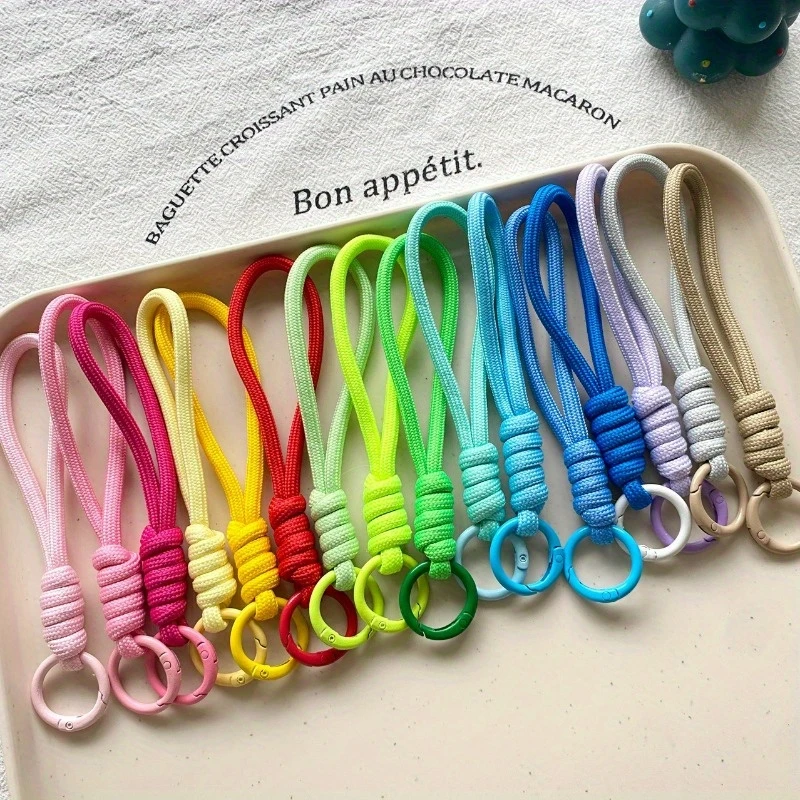 

10pcs Colorful Woven Phone Hangers Keychains DIY Weaving Phone Straps Soft Detachable Anti Lost Hangers Home Accessories