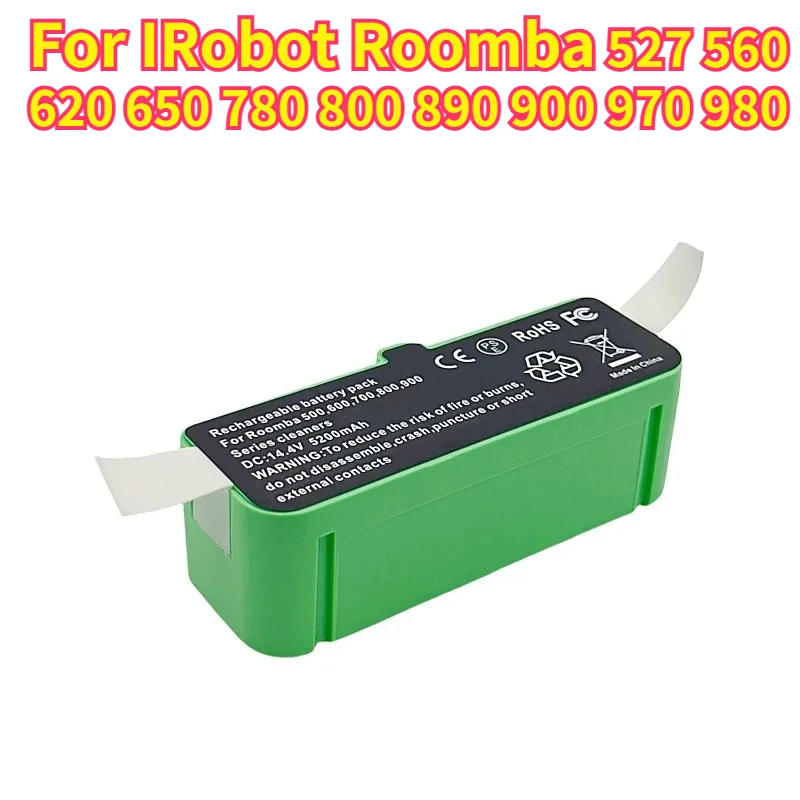

14.4V 5200-7000mAh Sweeper Power Lithium Battery for IRobot Roomba 527 560 620 650 780 800 890 900 970 980 Rechargeable Battery