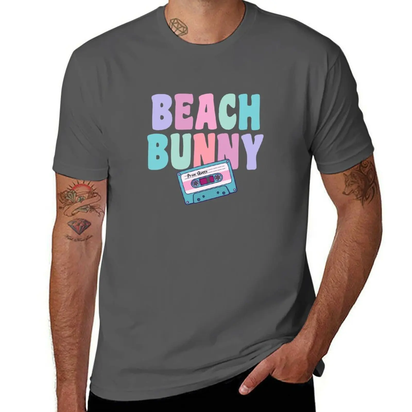 

Queen Bunny cassette Beach Prom T-Shirt All Match Print Short Sleeve Top