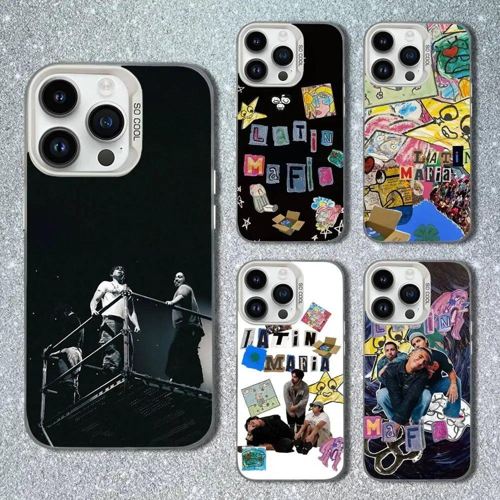 

Mexican Band L-Latin Mafia Phone Case For iPhone 13,15,14,16,12,11,Mini,MAXXS,Pro,SE, White Matte Shockproof Cover
