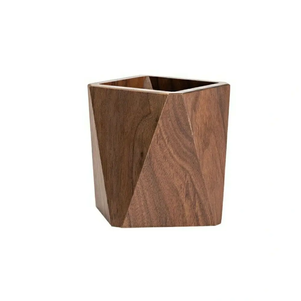 School Accessories Writing Materials Holder Home Decor Walnut Pen Holder Desktop Storage Box Wood Pen Holder Pencil Case