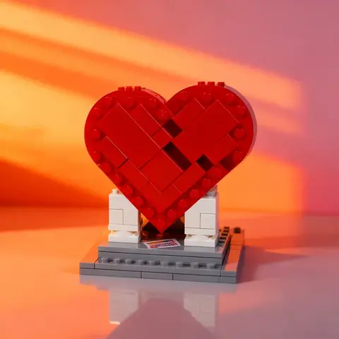 105pcs MOC Beating Heart Creatored Model Building Festival Gifts Blocks Architecture Toy Assemble Education Brick Birthday