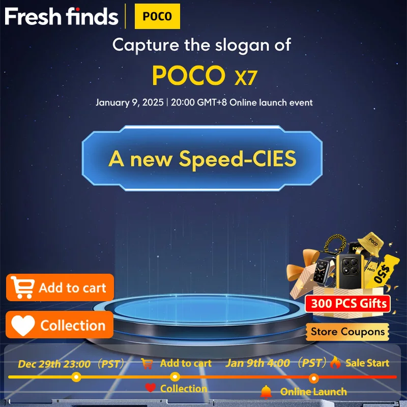 World Premiere POCO X7 Global Version Smartphone Full Speed Ahead Jan 9th At 20:00 (GMT+8) For the Online Launch Event