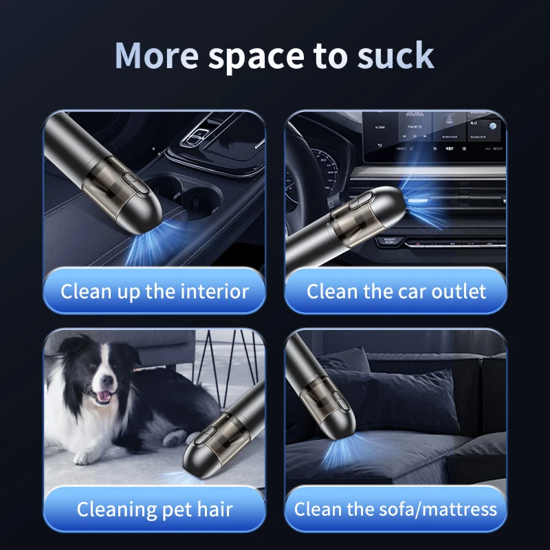 Auto Air Dust Buster Cordless Ricaricabile 15000pa Potente aspirapolvere portatile senza fili Aspirapolvere portatile