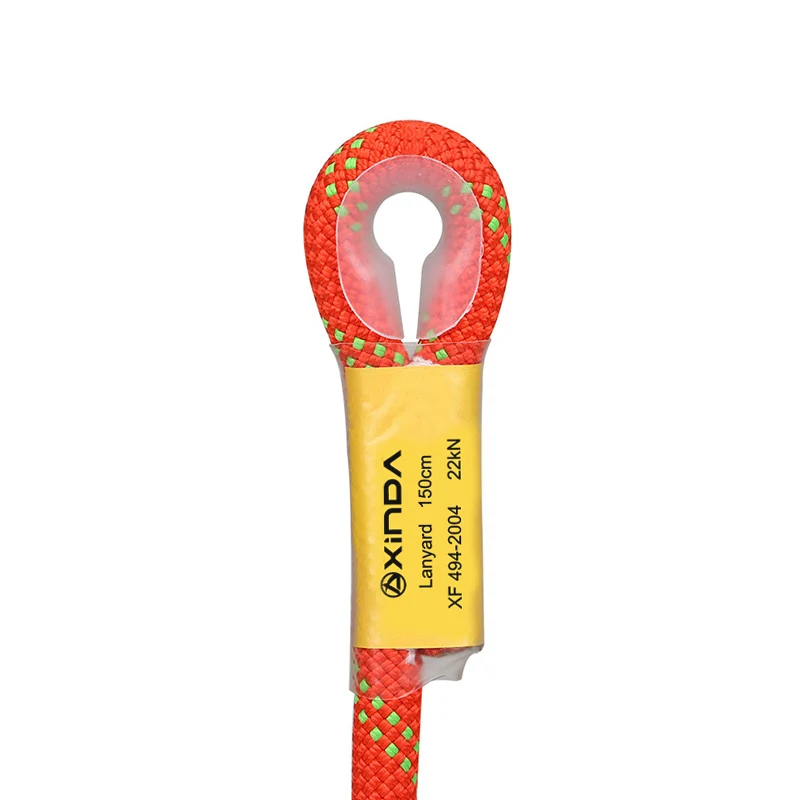 Xinda حبل تسلق الصخور 10.5 مللي متر حبل ثابت 20KN واقية من العين إلى العين مخيط مسبقًا حلقة الحبل حبال معدات تسلق الجبال