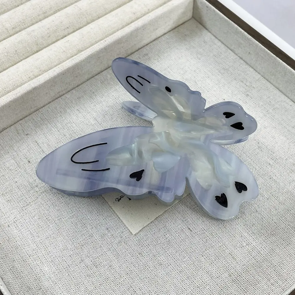 Clip de tiburón de mariposa acrílico a la moda, Clip de garra de ala elegante impermeable, tocado de estilo chino, Clip de pelo de Color ilusorio para niña