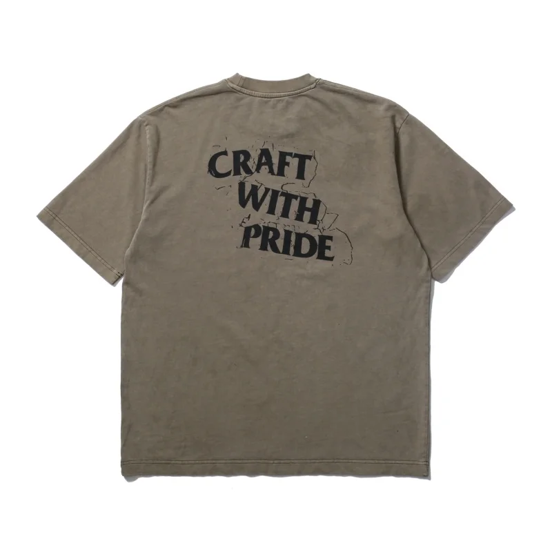 Vintage Washed Multi Color Men T Shirt NBHD Letter Print Oversized Streetwear Tee