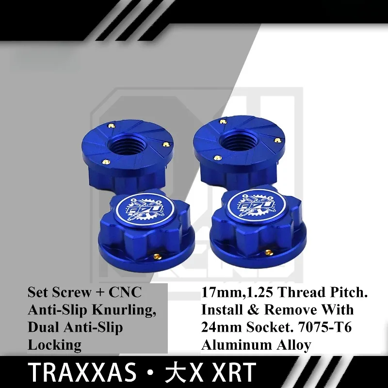 RC Monster Truck Parts 24mm Large Flange Nut 1.25 Thread Pitch Customized For X‑Maxx XRT 6S 8S 1/5 Tire Fastener Accessories