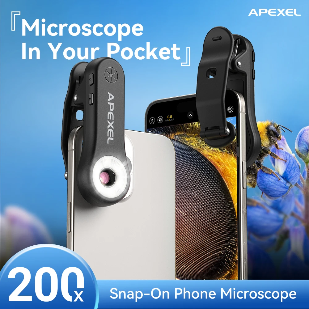 

Микроскоп для мобильного телефона с 200-кратным оптическим увеличением и LED-подсветкой, для наблюдения за лепестками цветов, идентификации бриллиантов и ювелирных изделий