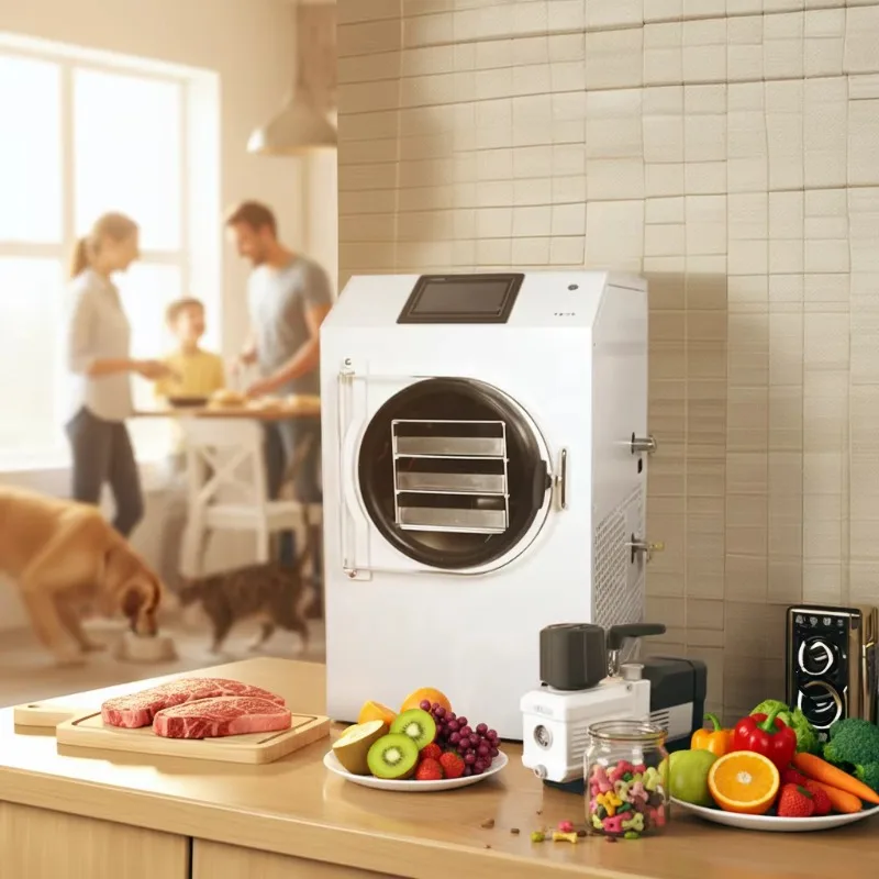 Home Use Small Food Lyophilizer Equipment Mini Vacuum Price 3kg Benchtop Fruit Strawberry Freeze Dryer Dry Machine for Sale OME