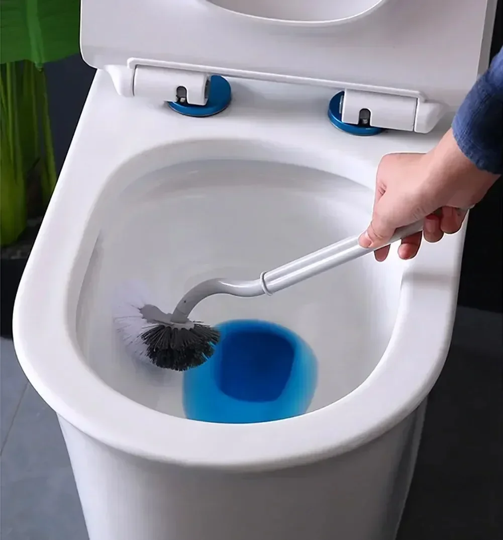 S-förmige Toilettenbürste, Wandmontage, Reinigungsbürsten, langstielige Bürste mit weichen Borsten, 360° ° Badezimmerzubehör ohne tote Ecke – Detail 15