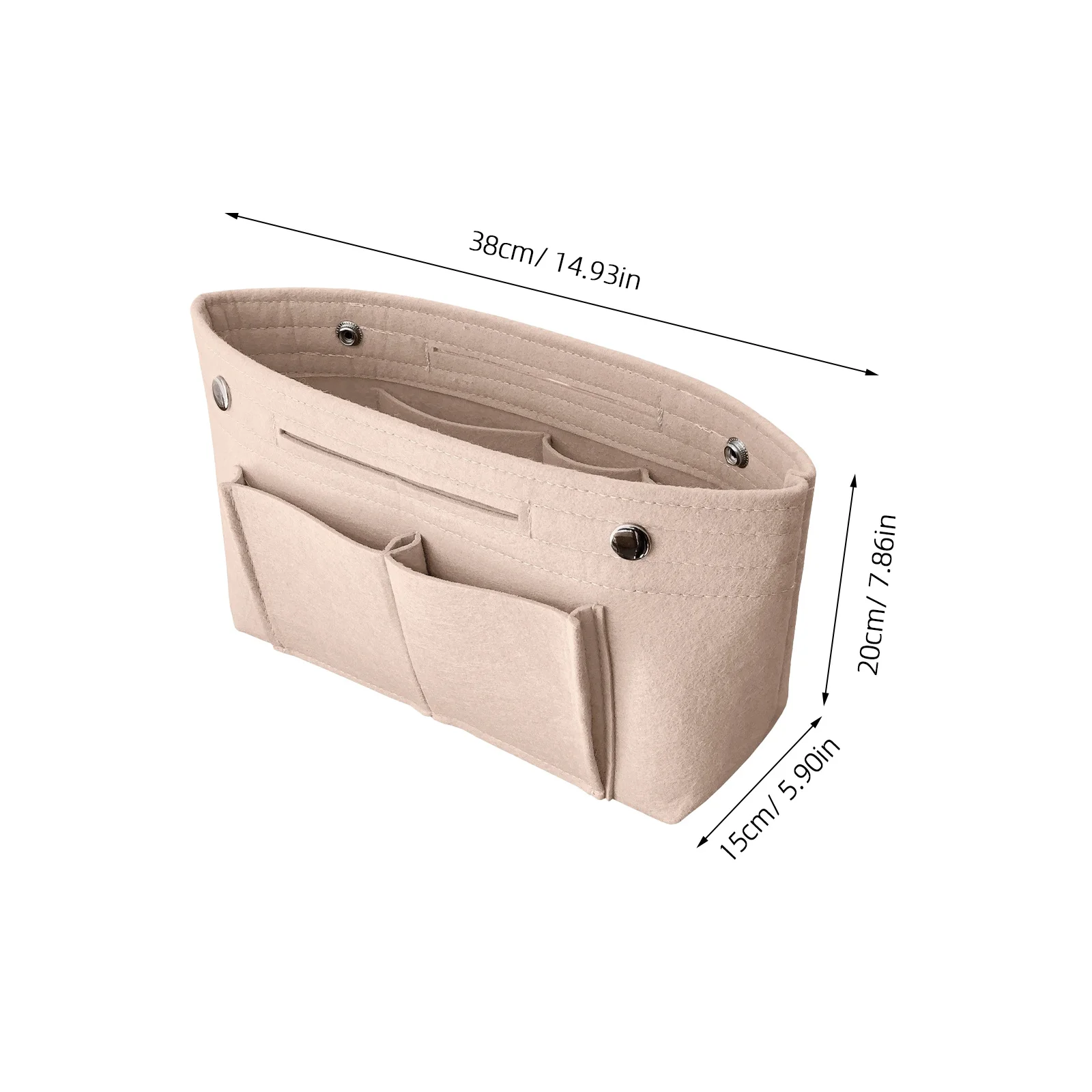 

1Pcs Large Capacity Organizer Bag Compact Toiletry Pouch for Travel Camping Storage Felt Insert Pouch Handbag Inner Bag
