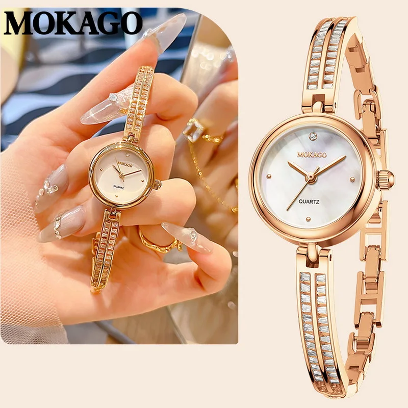 Women's Elegant Minimalist Brand Watch Delicate Mother-of-Pearl Quartz Movement Ins-Style Hot-Selling Ladies Bracelet Watch