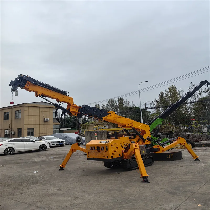 Sell outriggers adjustable crane spider crane, small self-walking crawler type multi-terrain remote control spider crane