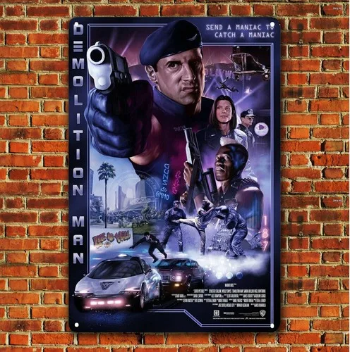 Demolition Man Movie Metal Poster Wall Decor Tin Sign (Size 20x30cm, 8