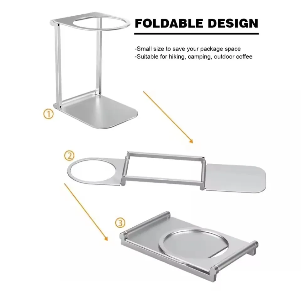 2025 New Hot Foldable Coffee Machine Stand Portable Sturdy Drip Filter Holder Aluminum Alloy Durable Bracket
