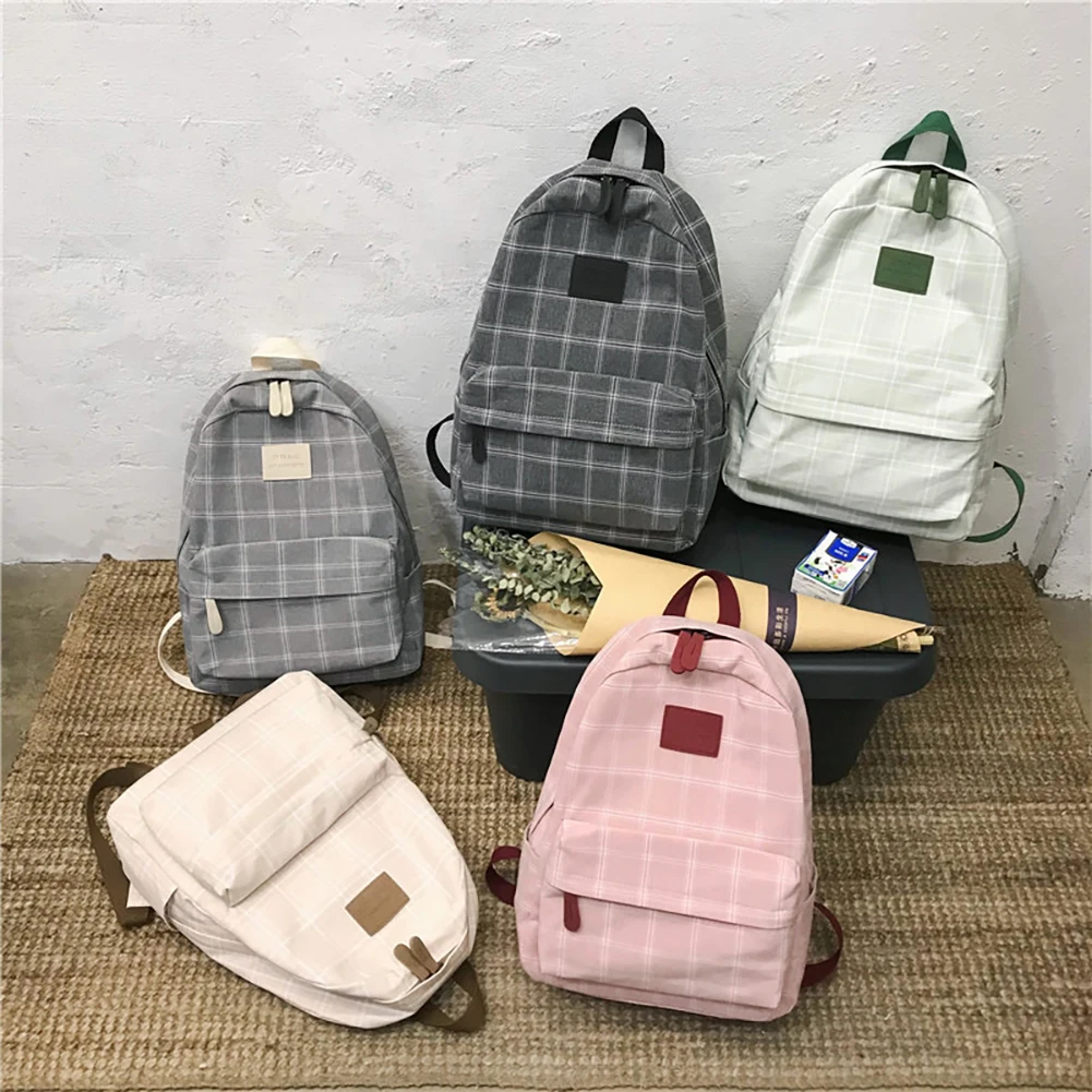 Fashion College School Bag Casual New Simple Women Backpack Striped Book Packbags for Girls Travel Shoulder Bag Rucksack