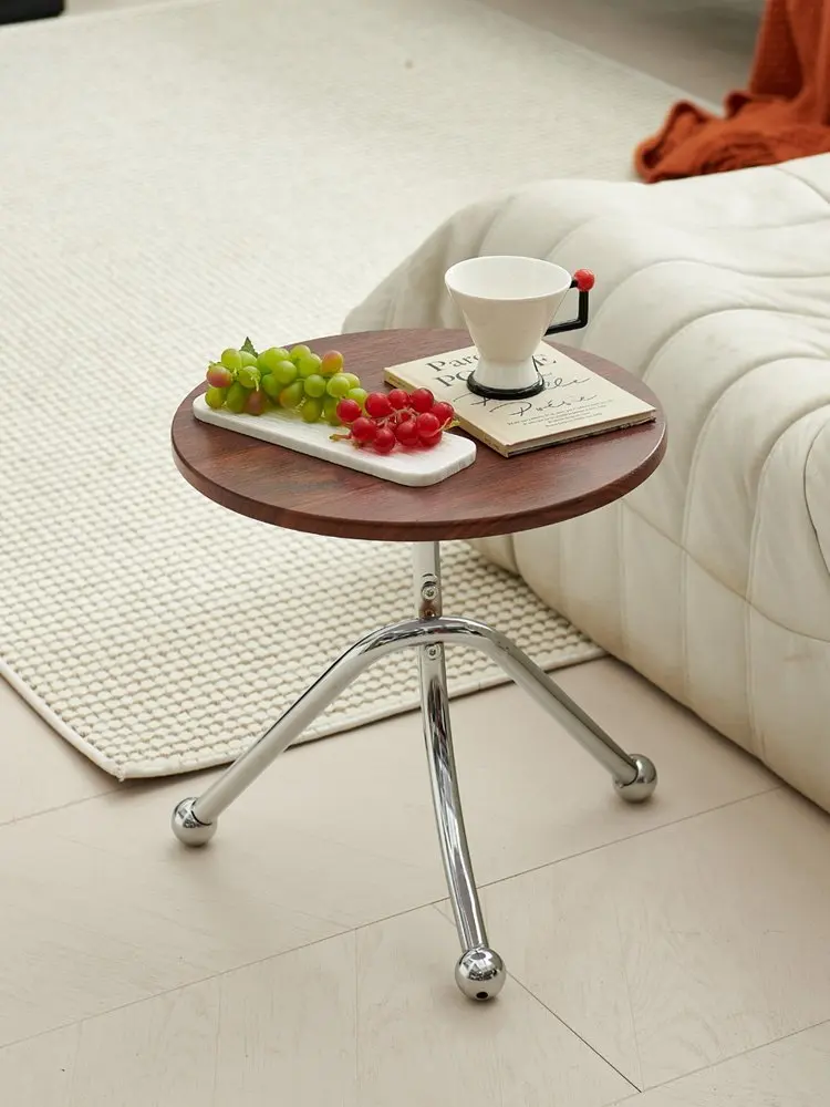 & Simple Antique Style Iron Side Table with Artificial Board Top for Living Room Bedroom Balcony-Small Bedside Corner Tea Table - view 5