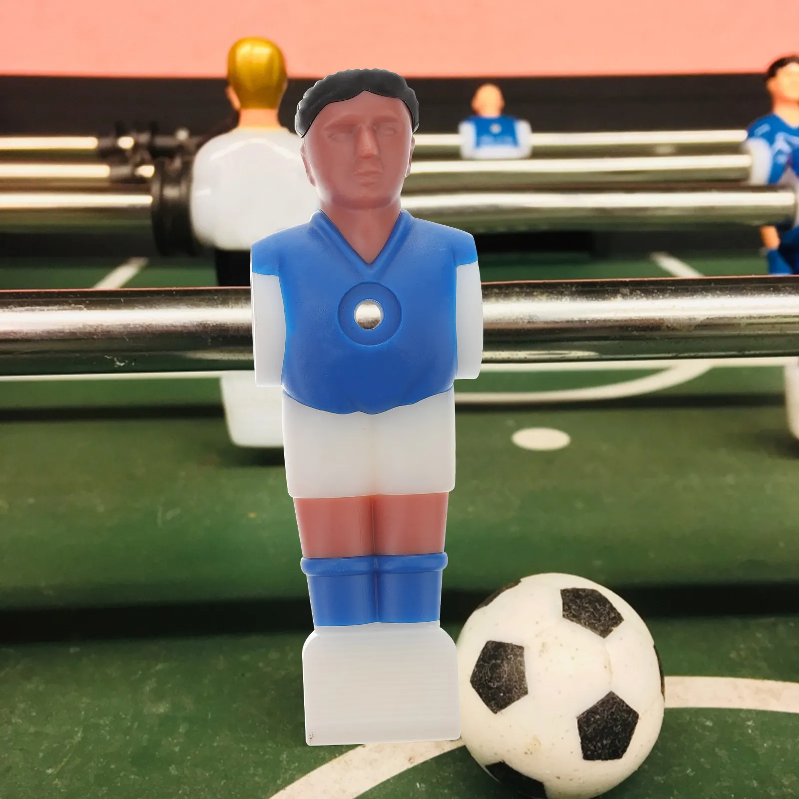 

4Pcs Tournament Style Tabletop Football Player Replacement Parts Fit Standard Foosball Rods 2 Red 2 Blue Mini Football Player