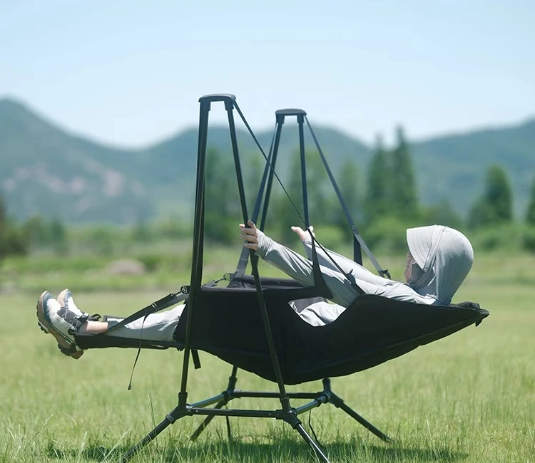 Outdoor camping folding swing chair patio balcony leisure rocking chair lightweight aluminum alloy rocking chair