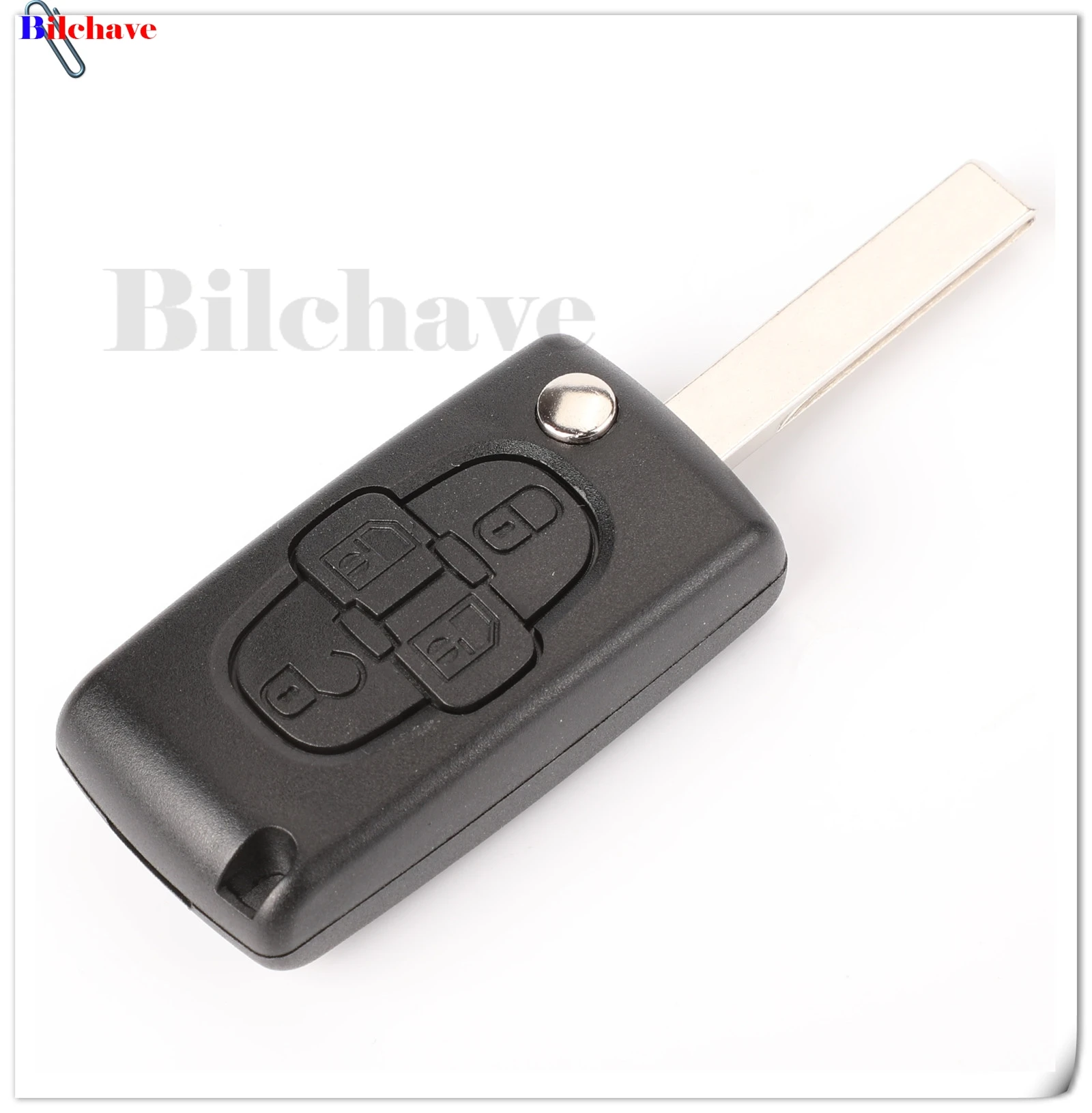 Jingyuqin 4-Tasten Klappschlüsselgehäuse für Peugeot 1007 Citroen C8 CE0523 Ce0536 Ungeschnittene VA2 Hu82 Klinge – Detail 4