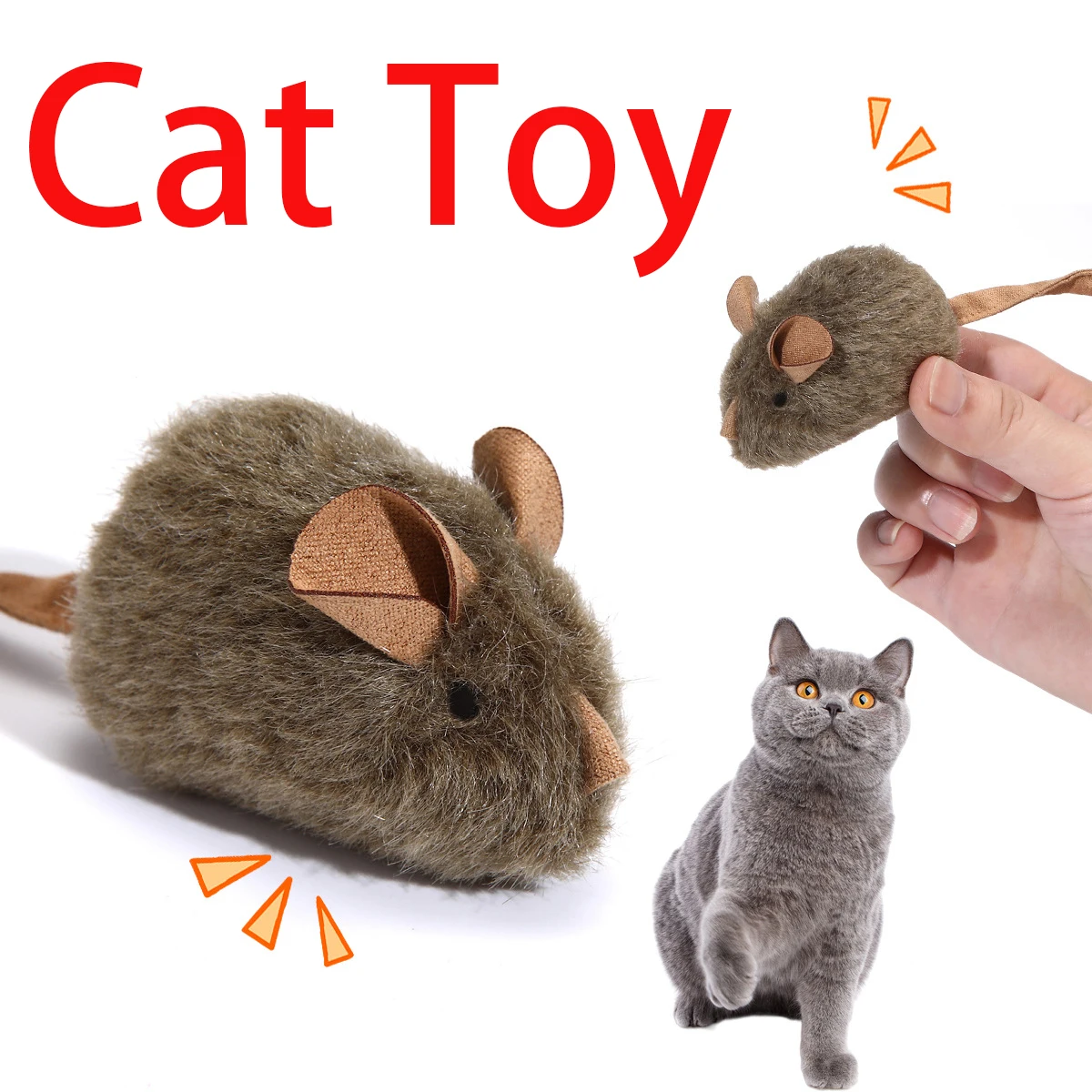 

6PCS Interactive Mouse Plush Cat Chew Toy Squeaky Imitation Mice Bite Resistant Kitten Toy Interactive Plush Cat Toy Supplies