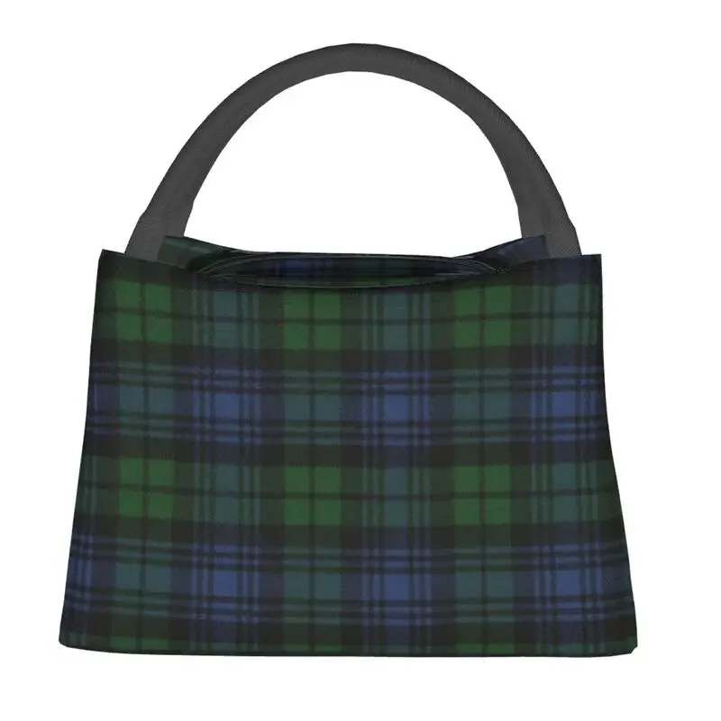 Black Watch Ancient Original Scottish Tartan Insulated Lunch Bags for Women Resuable Thermal Cooler Bento Box Work Travel