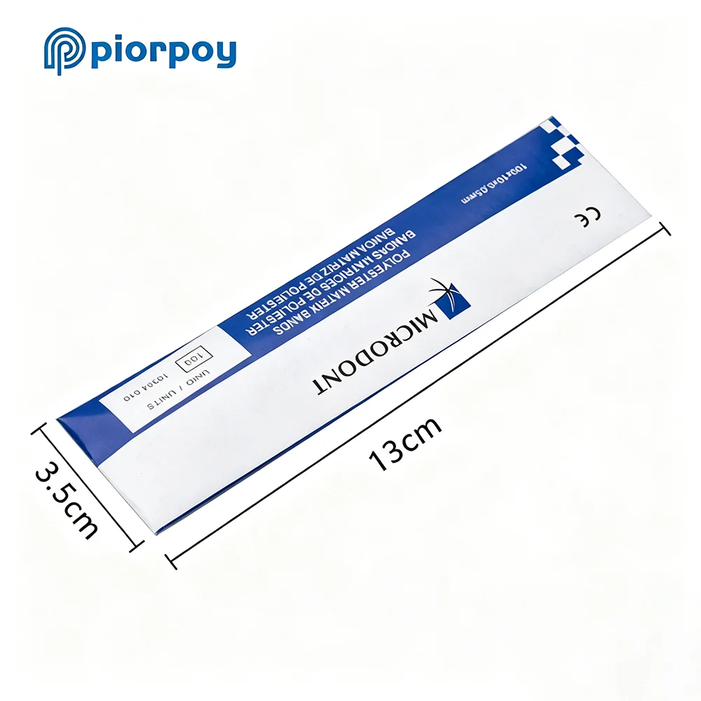 PIORPOY 100Pcs/Box Dental Polyester Matrix Bands Matrices Stainless Steel Matrix Retainer Clear Matrices Strips Dental Products view 4