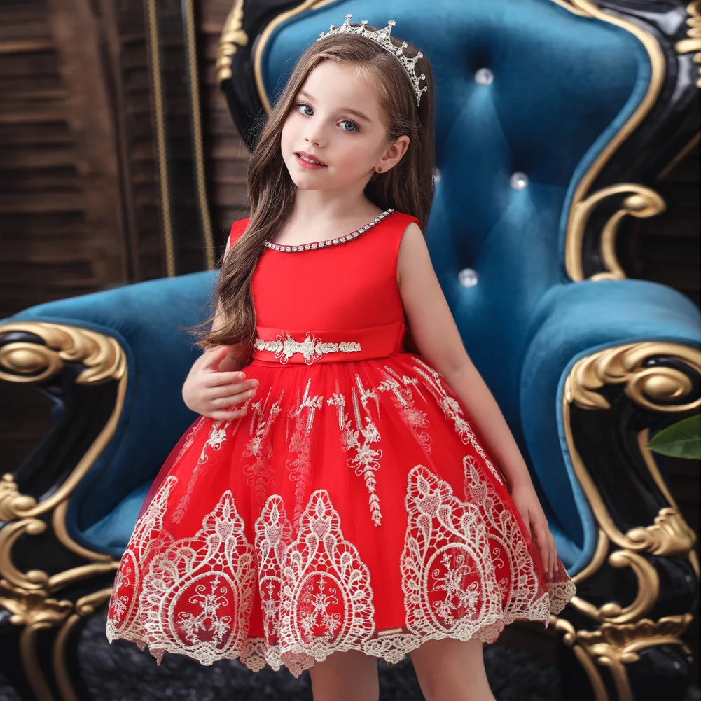 2024 Dresses For Girls Baby Princess Elegant European Clothing Party Eid First Communion 2 To 7 8 Years Lilac Dress Kids Clothes