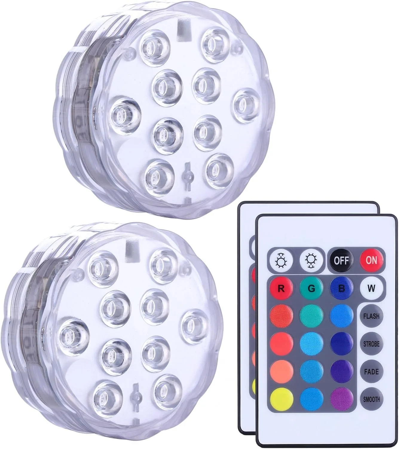 

Submersible LED Lights Remote Control Battery Powered, RGB Multi Color Changing Waterproof Light for Pool, Vase Base, Spa, Aquar