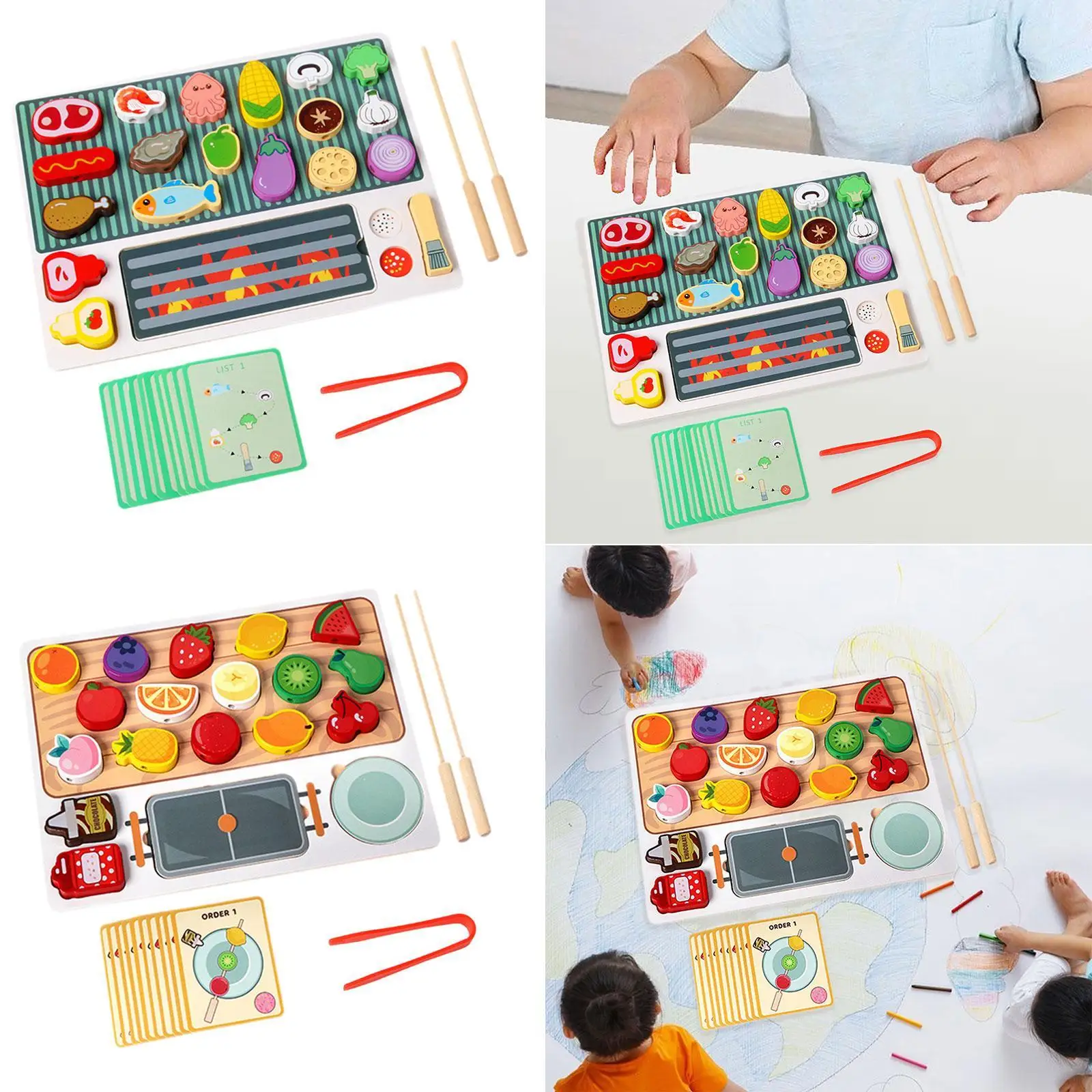 木製食品キッチンサイト DIY 食品キッチンアクセサリー 3 4 5 6 歳用