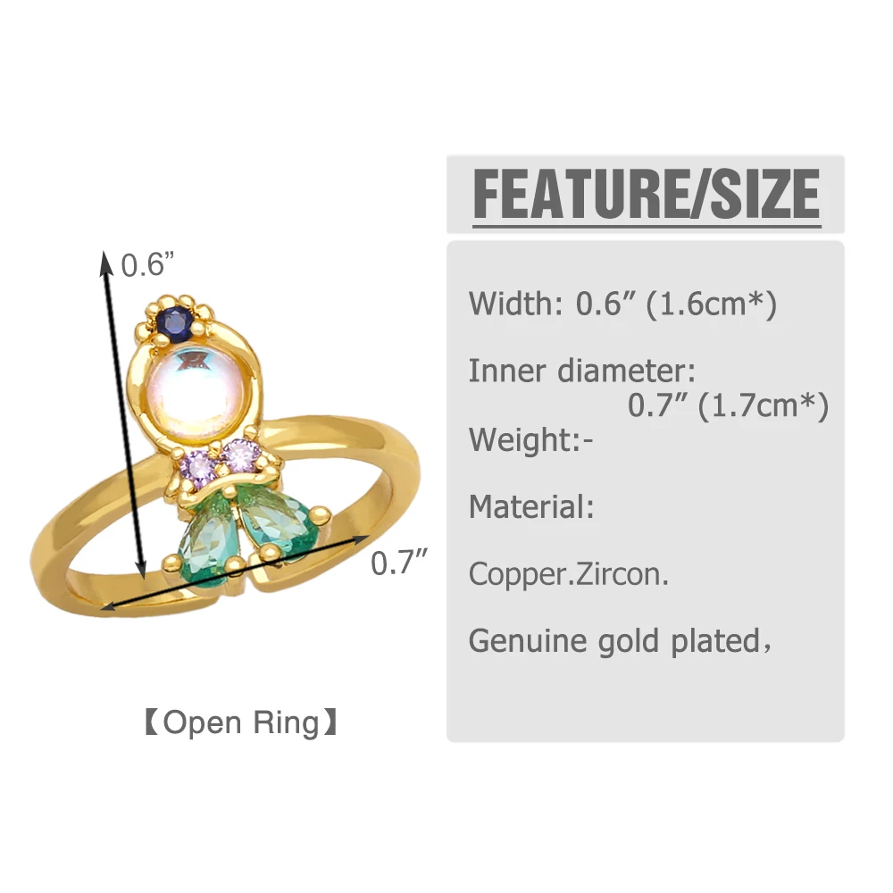 FLOLA Cute Pink Crystal Princess Rings for Women Copper Gold Plated Rings CZ Jewelry Gifts anillos de princesas rigm20