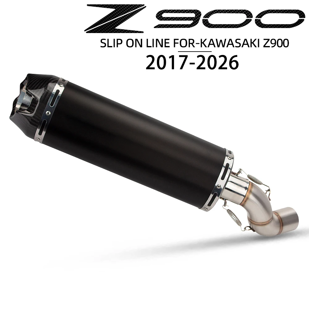 For Kawasaki Z900 2017-2026 Motorcycle Exhaust Slip-on Line high performance muffler tail tube street bike escape accessories