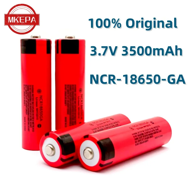 بطارية ليثيوم قابلة للشحن من NCR مع شاحن ، تفريغ عالي 18650GA ، 3.7 فولت ، 3500 مللي أمبير في الساعة ، مصباح يدوي ، نموذج طائرة ، جهاز اتصال لاسلكي