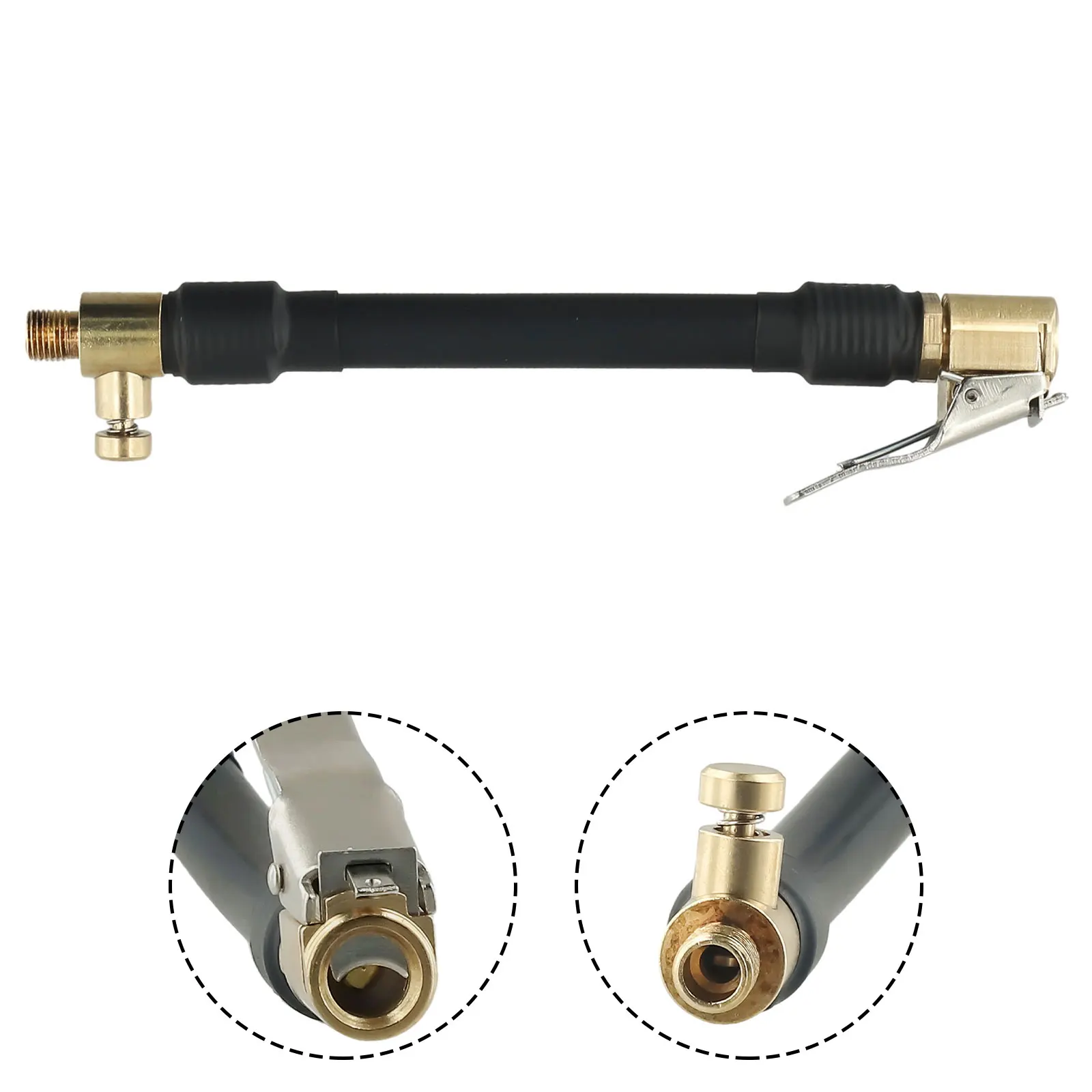 لطيفة المحمولة أنبوب قابل للنفخ تمديد أنبوب النحاس فوهة صمام أدوات الصيانة السوداء 1 قطعة 61-148 جرام مضخة هواء #5