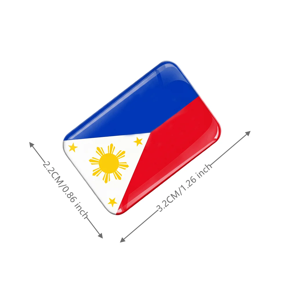 Car Stickers Philippines Flag Style Badge Emblem Automotive Decals Accessories for All Vehicles Car Motorcycle Helmet Mobile