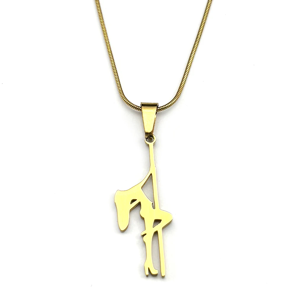 Pole Dance Mädchen Musikalische Kette Frauen Männer Edelstahl Goldfarben Kunstliebhaber Rhythmische Gymnastik Anhänger Halskette Schmuck Geschenke – Detail 7