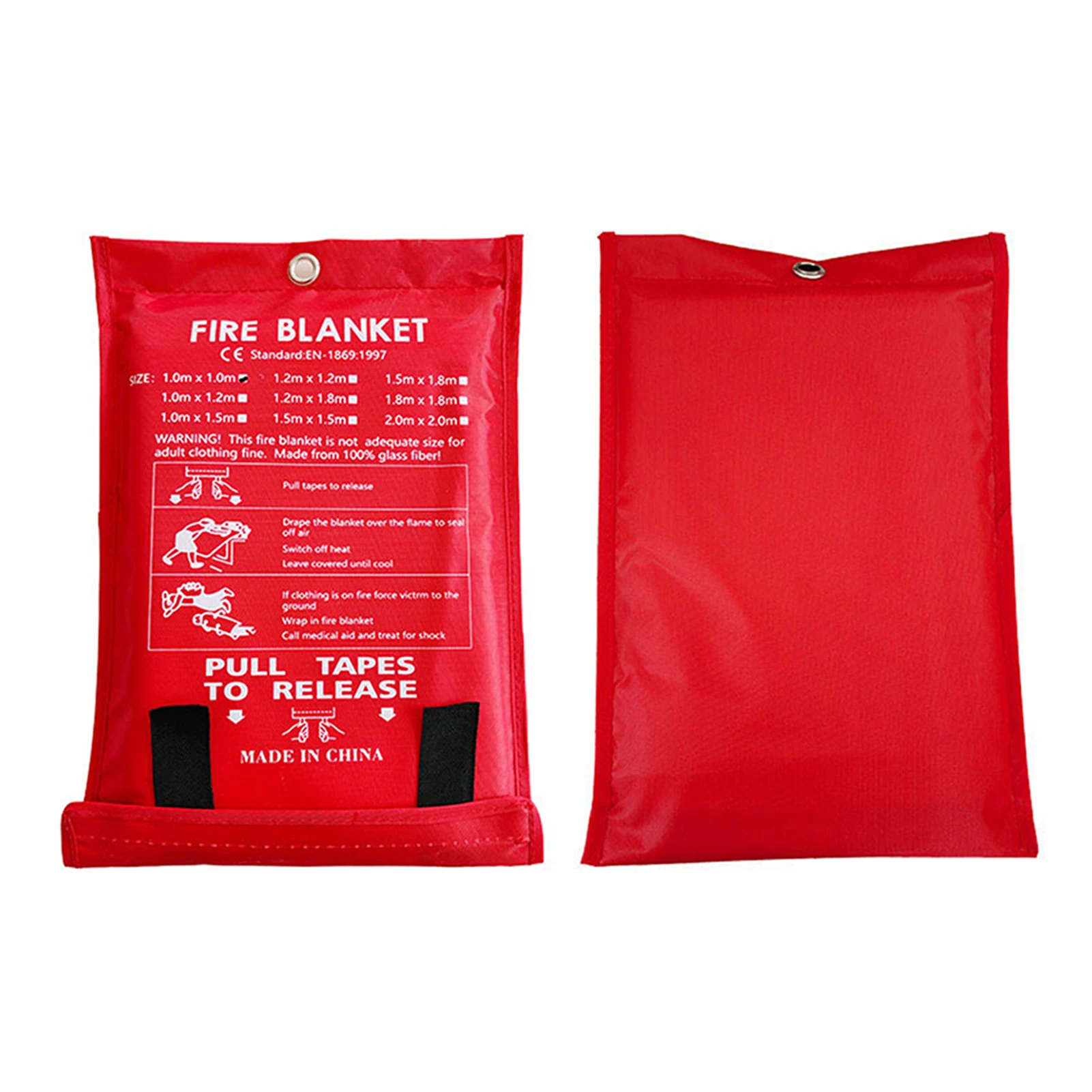 1.5M Fire Blanket Fire Shelter Fiberglass Fire Flame Retardant Emergency Survival Safety Cover Fire Emergency Blanket