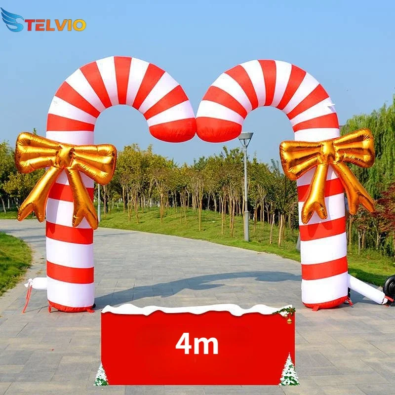 Giant Outdoor OXford Cloth Inflatable Santa Claus Christmas Cane Christmas Arch For Christmas Decoration Inflatable